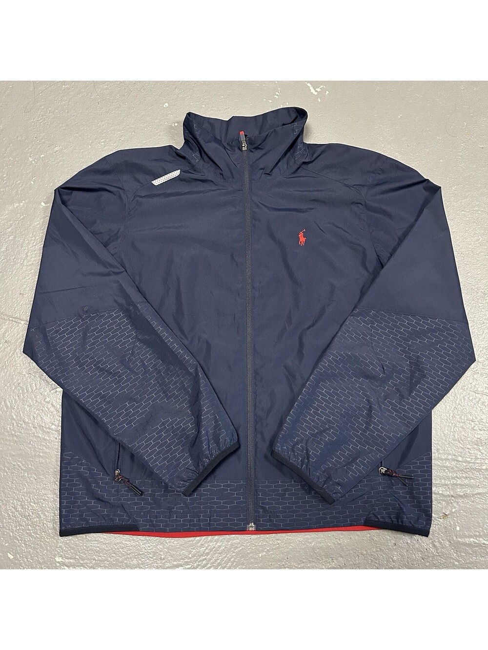 Polo Ralph Lauren Water Repellent Jacket Zip Up Navy Blue Size XL